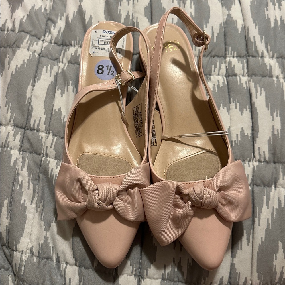 Pink Bow Slingback Flats